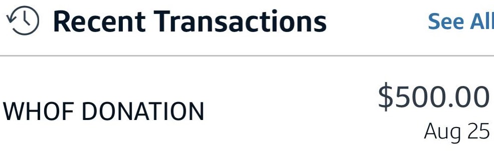 $500.00 donation to the WHO